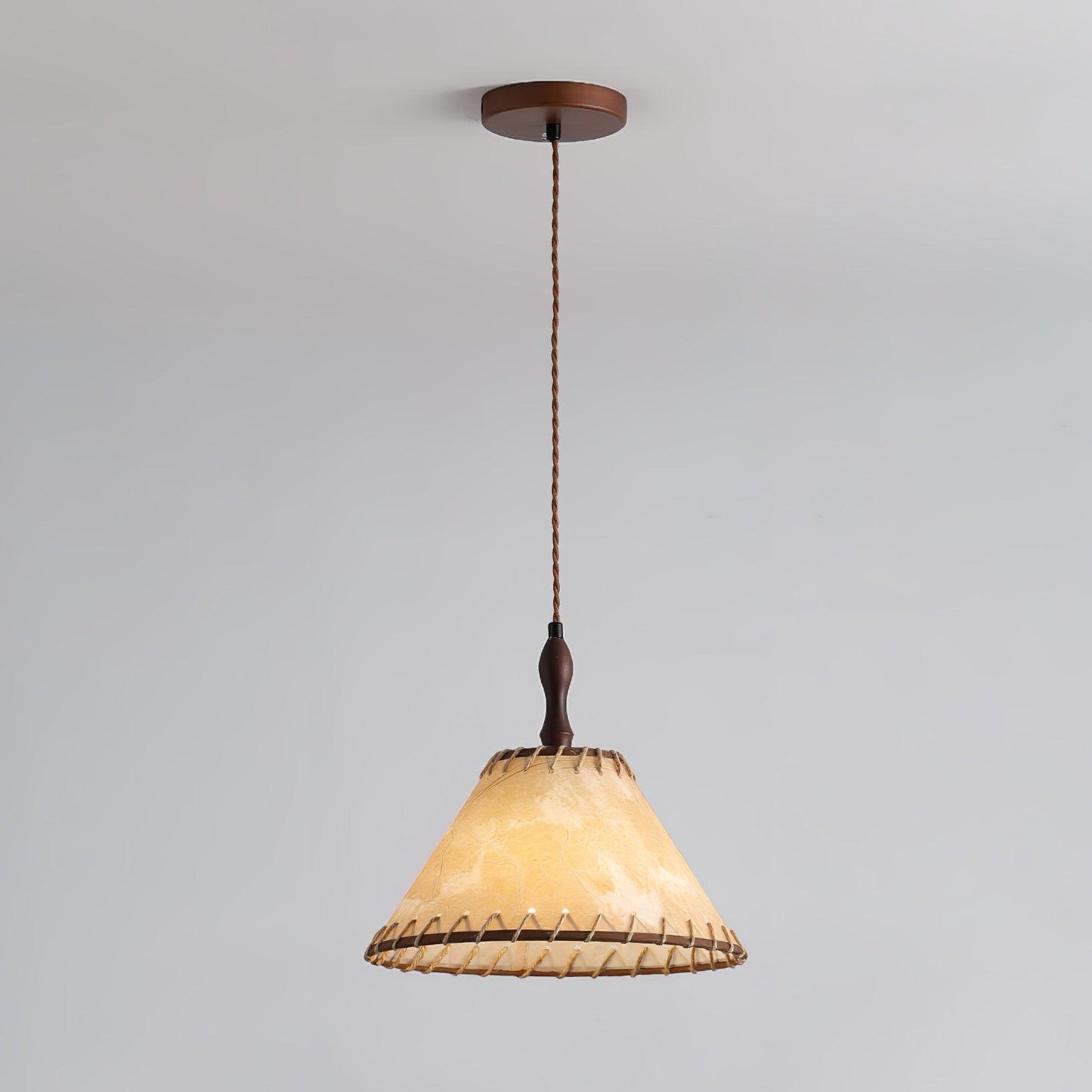 Suspension Luminaire Bois Tissu Design Naturel & Moderne