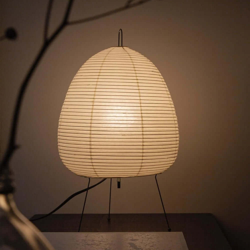 Lampe de Table Design Japonais en Papier de Mûrier – Lumière Douce