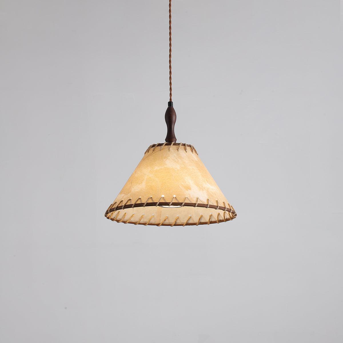 Suspension Luminaire Bois Tissu Design Naturel & Moderne