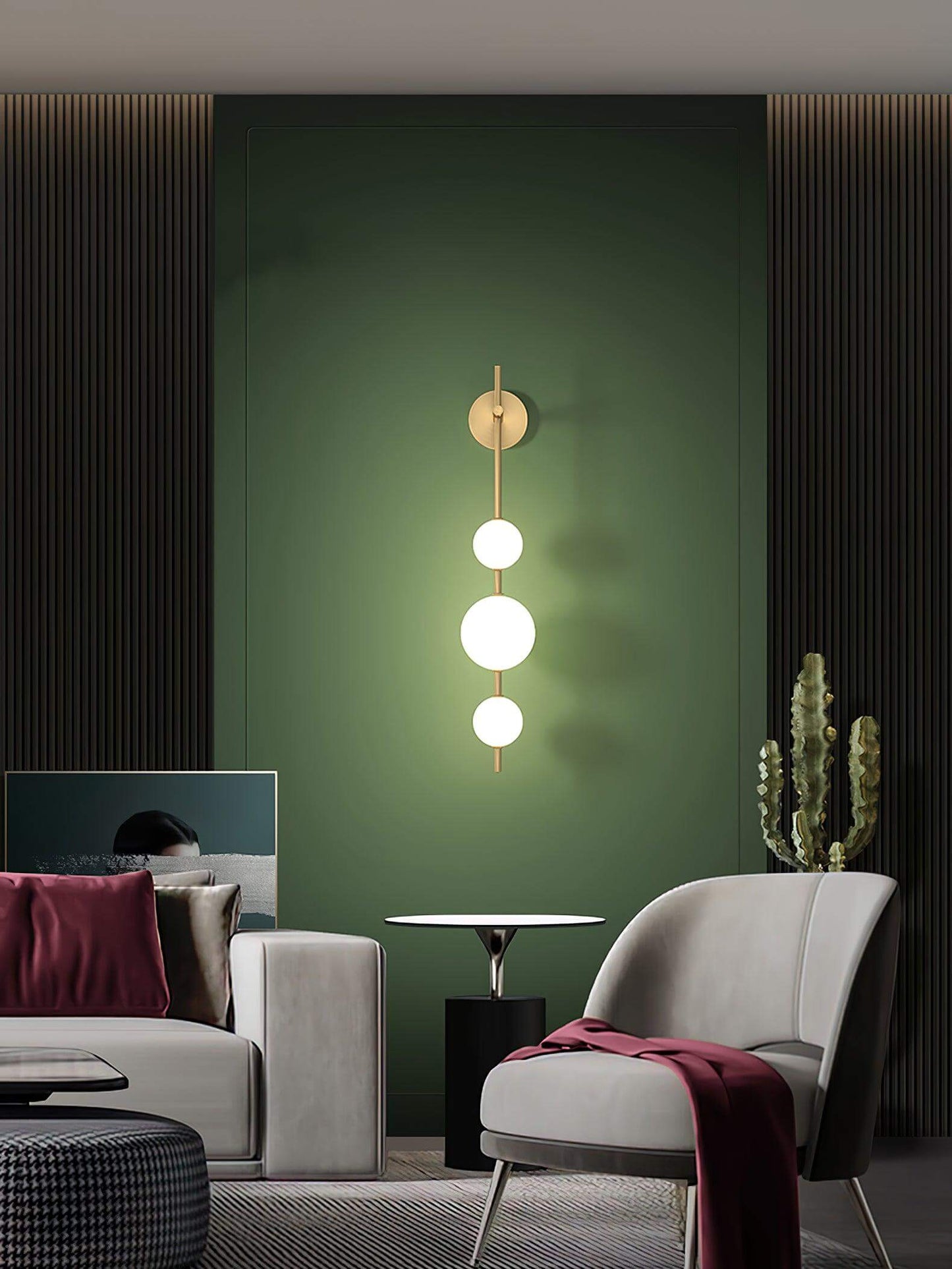 Applique Murale Verticale Globe Verre – Éclairage Design Moderne Intérieur