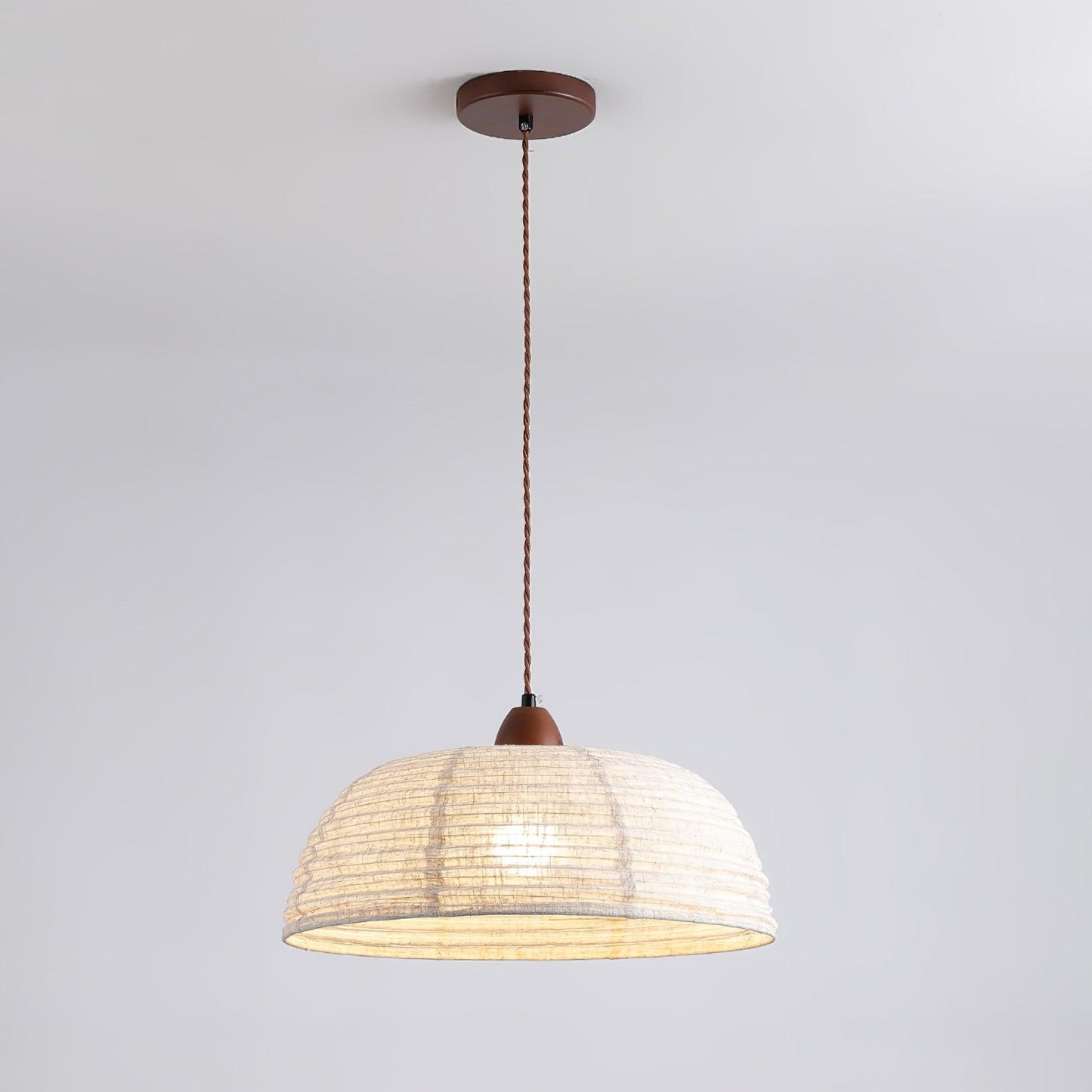 Suspension Luminaire Bois Tissu Design Naturel & Moderne