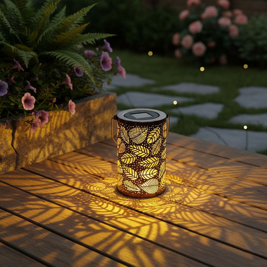 Lampe Solaire Décorative Feuilles Lumineuses Jardin Terrasse