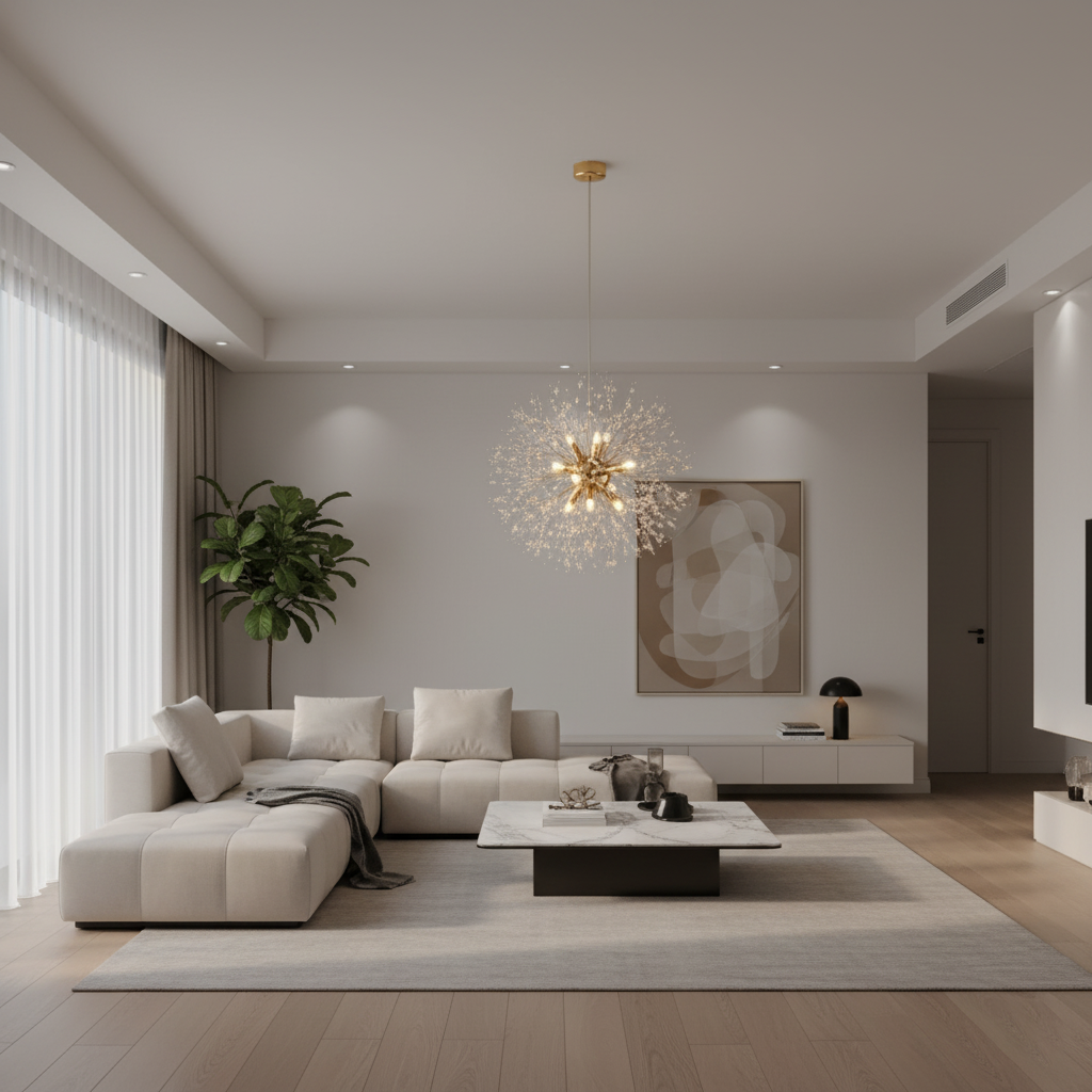 Suspension Luminaire LED Cristal Pissenlit – Design Moderne Salon