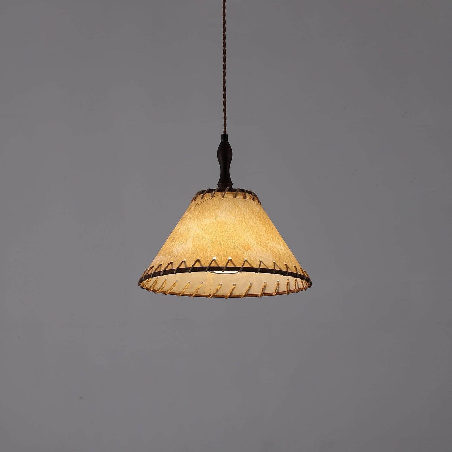 Suspension Luminaire Bois Tissu Design Naturel & Moderne