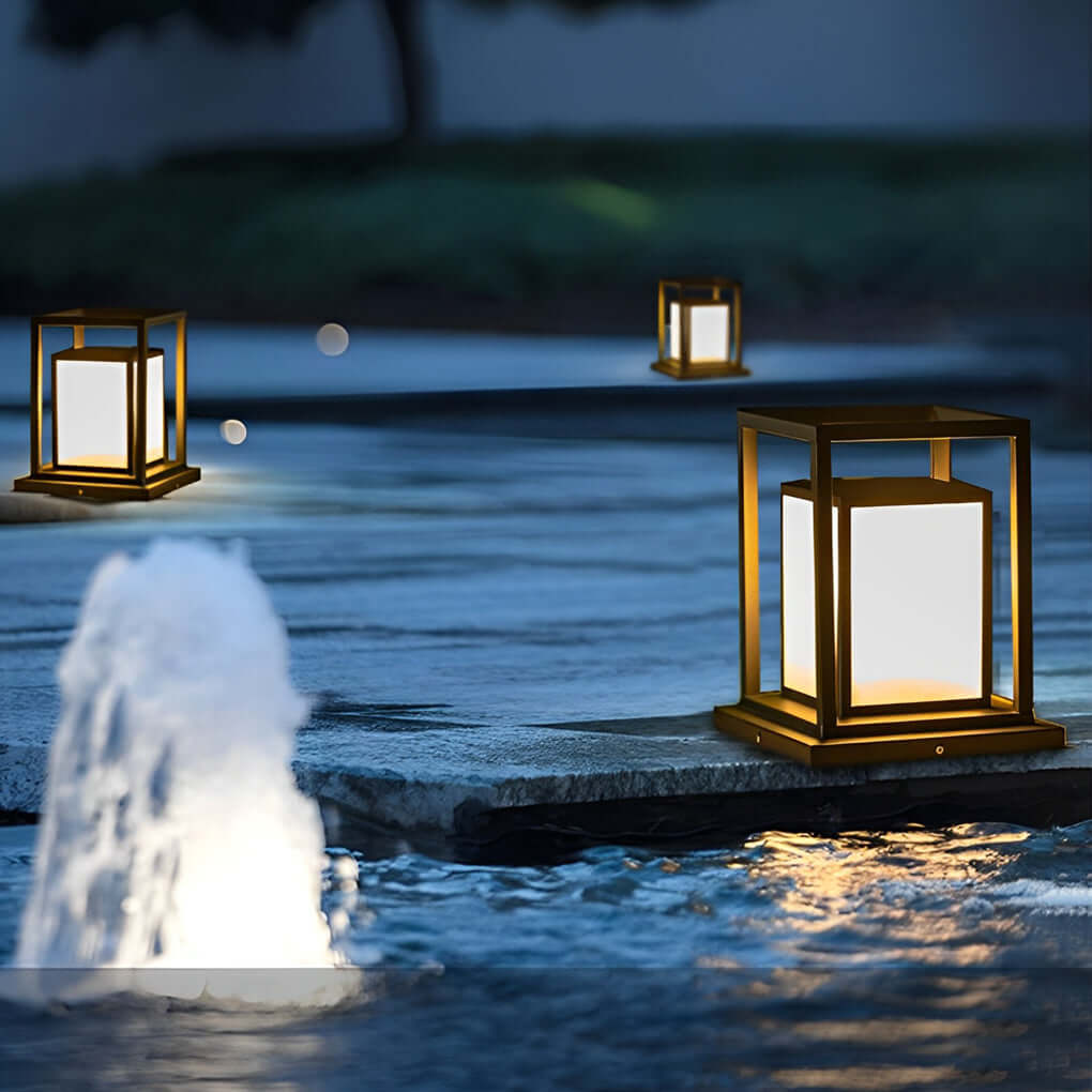 Lampe Solaire de Terrasse LED - Acier Inoxydable Étanche Blanc Chaud