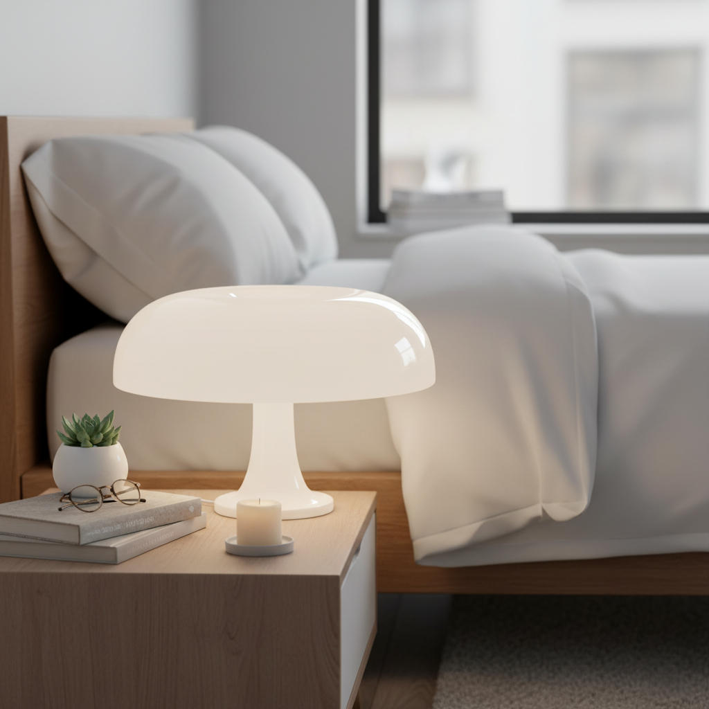 Lampe de Table Design Champignon Scandinave – Éclairage Dimmable LED
