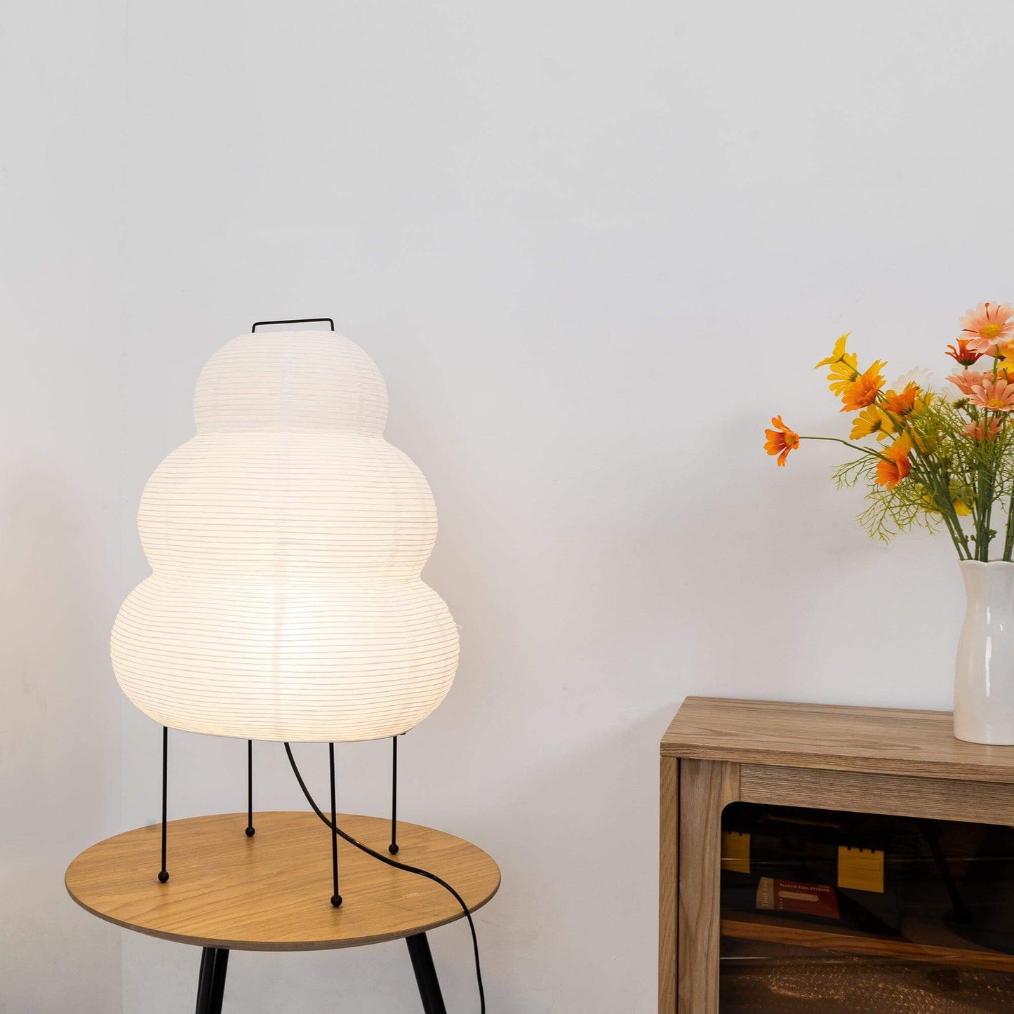 Lampe de Table Design Japonais en Papier de Mûrier – Lumière Douce