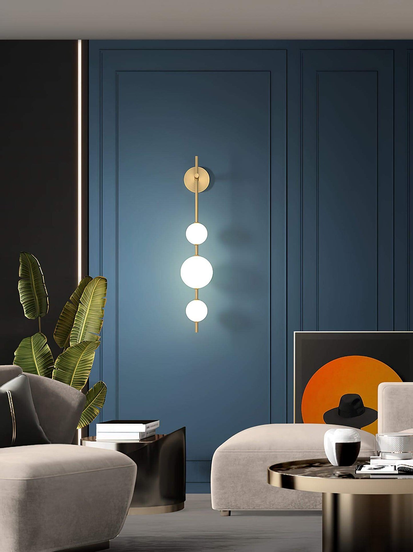 Applique Murale Verticale Globe Verre – Éclairage Design Moderne Intérieur
