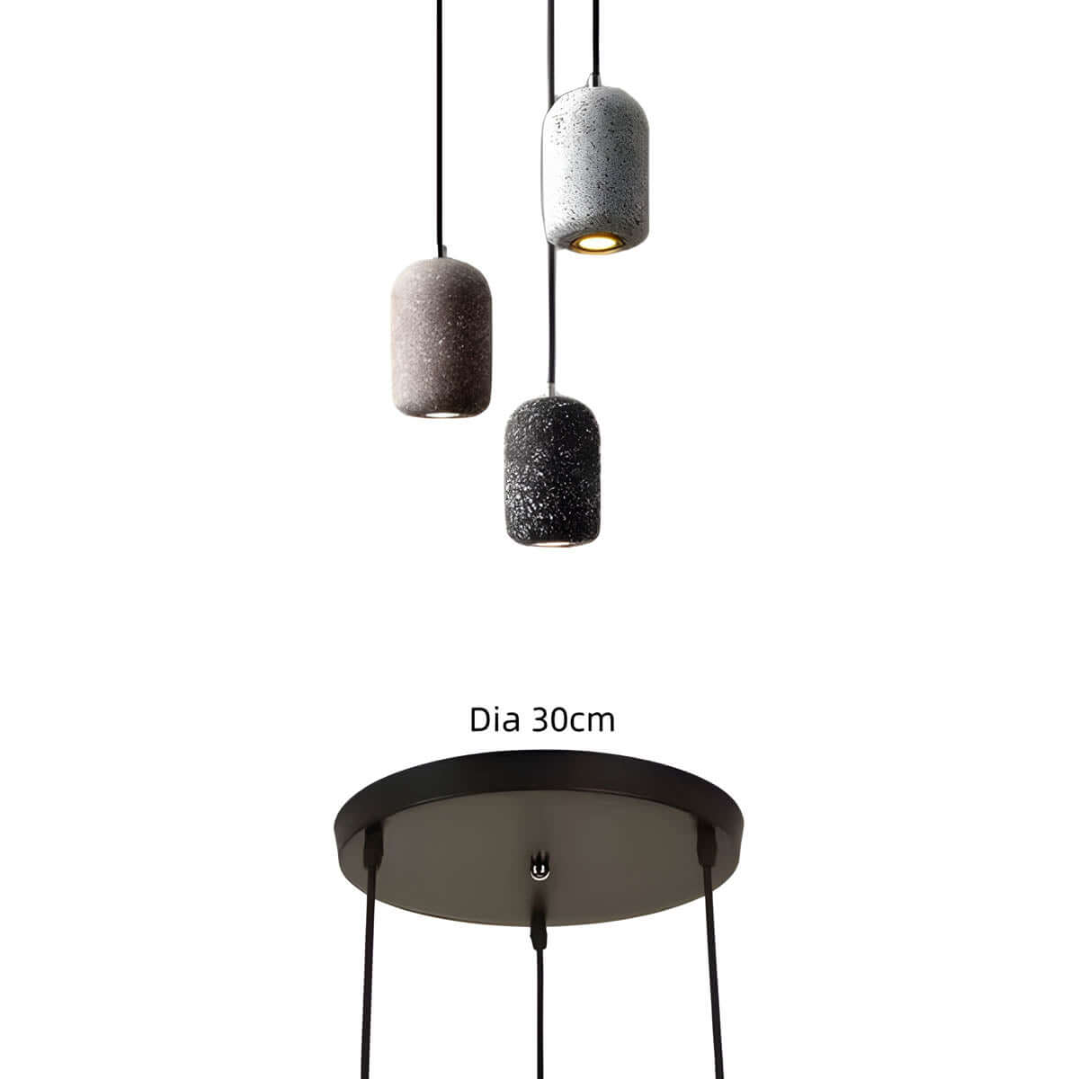 Lampe Pendante Industrielle Ciment Verre – Éclairage Design Moderne