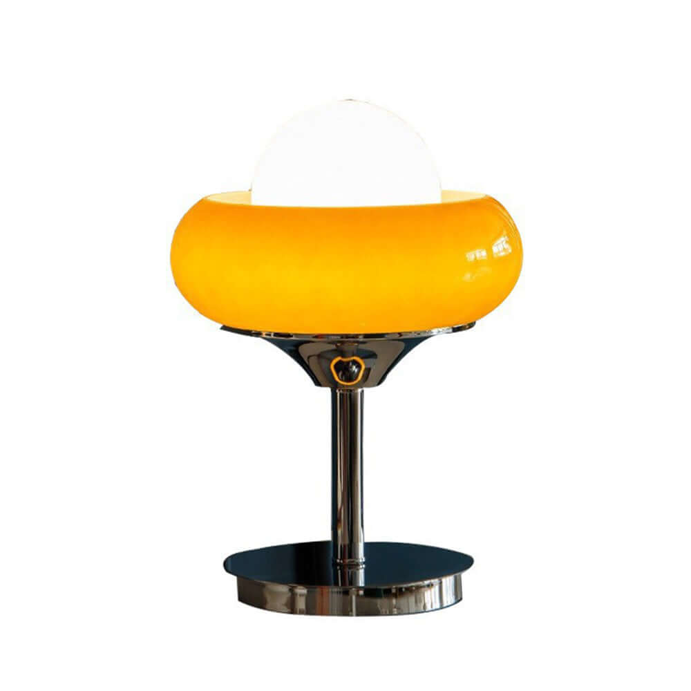 Lampe de Table Vintage en Verre Jaune Style Rétro Design