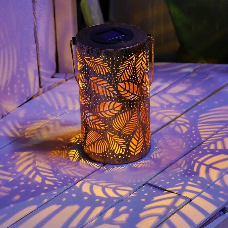 Lampe Solaire Décorative Feuilles Lumineuses Jardin Terrasse