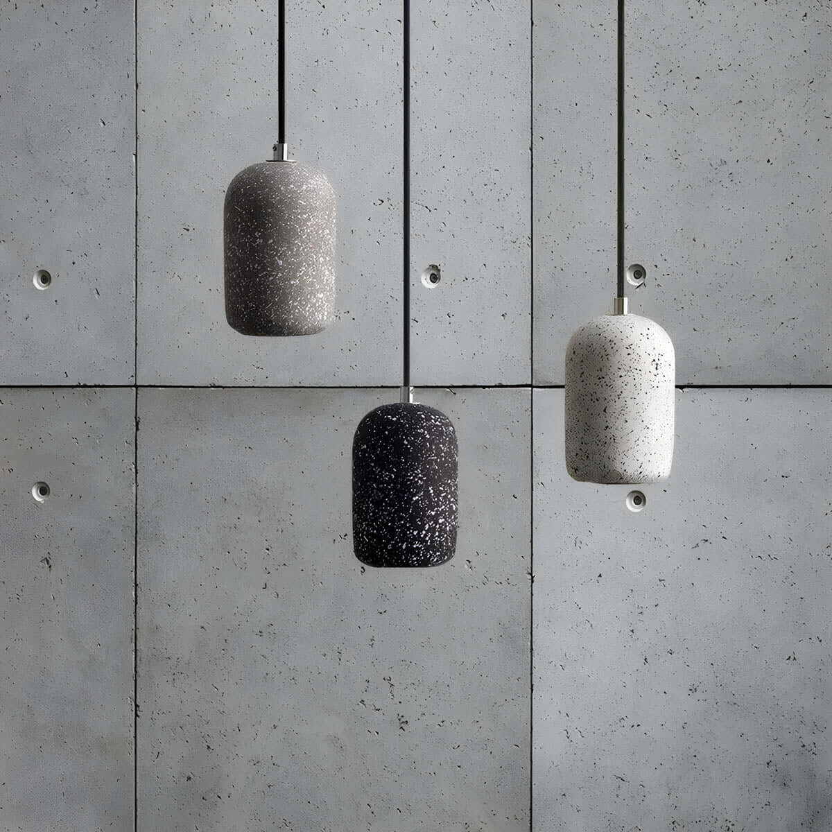 Lampe Pendante Industrielle Ciment Verre – Éclairage Design Moderne