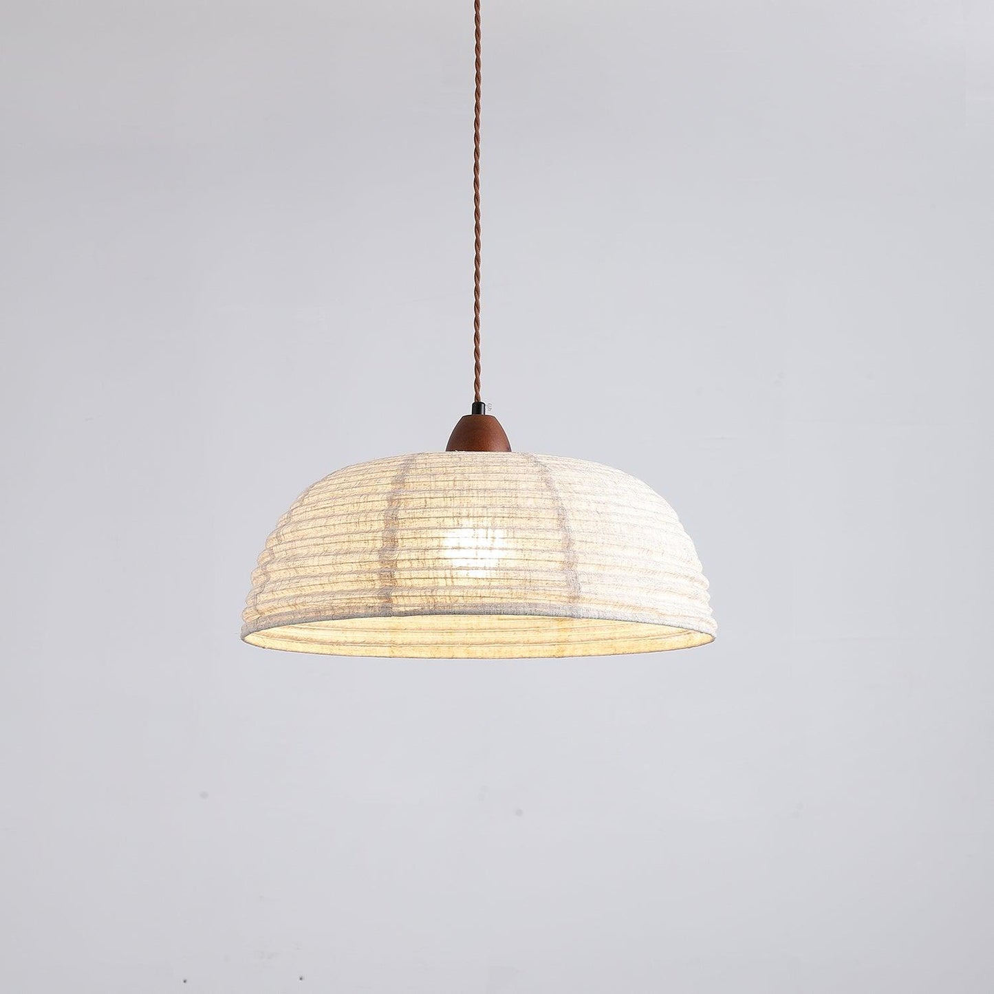 Suspension Luminaire Bois Tissu Design Naturel & Moderne