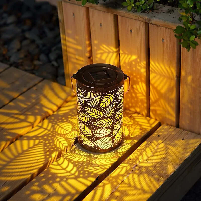 Lampe Solaire Décorative Feuilles Lumineuses Jardin Terrasse