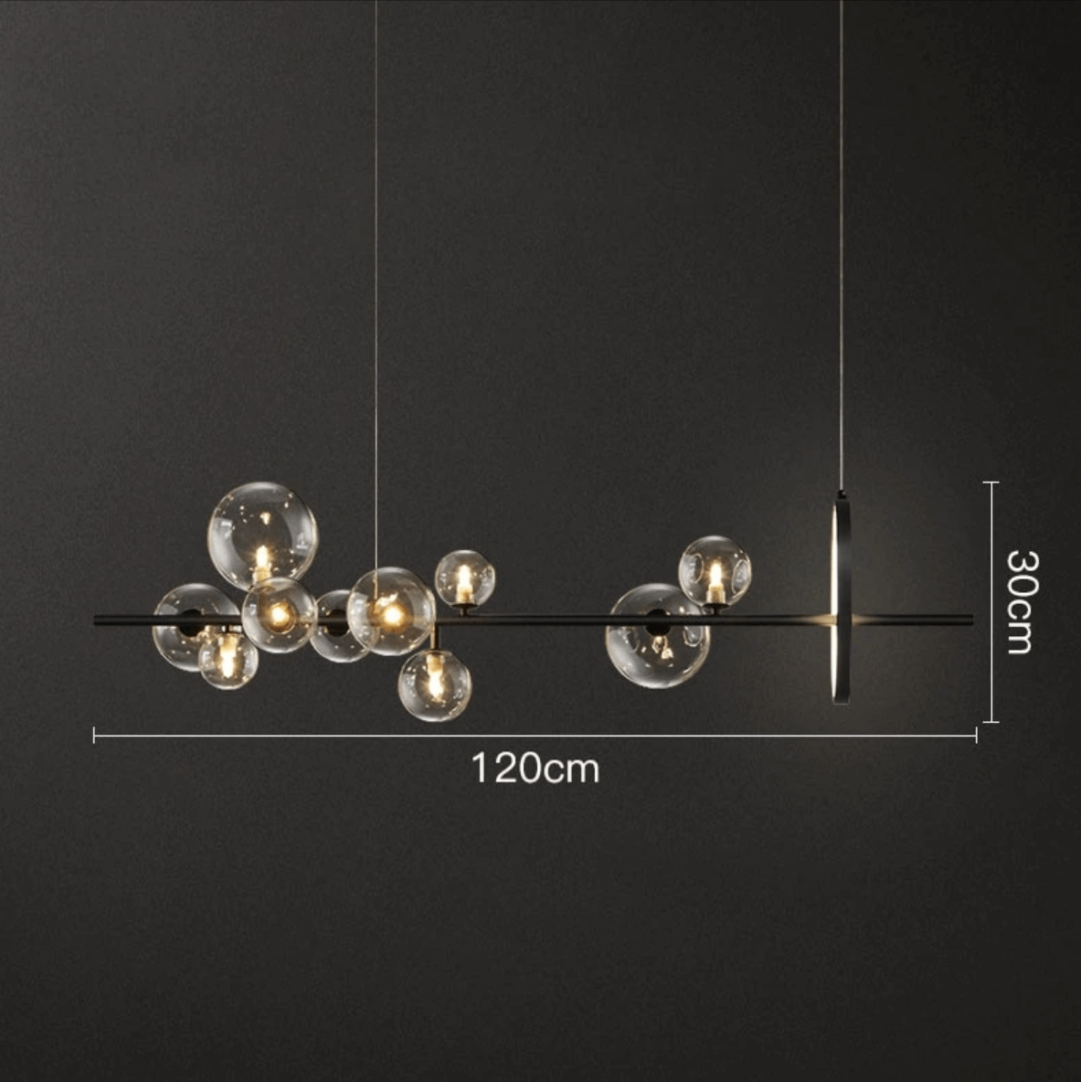 Chandelier Suspension Verre Bulles Design Moderne Luminaire LED