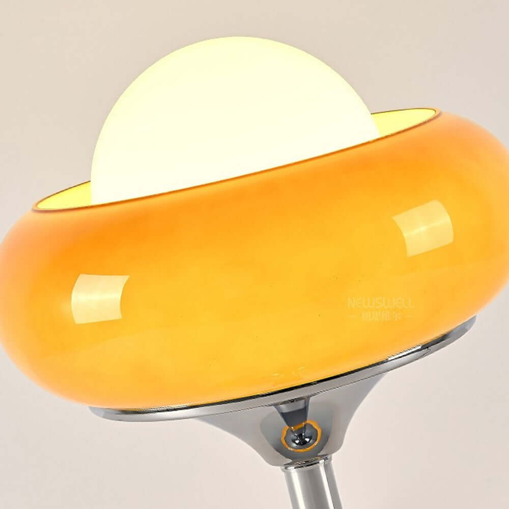 Lampe de Table Vintage en Verre Jaune Style Rétro Design