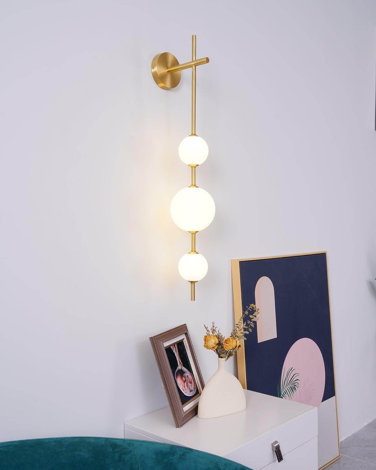 Applique Murale Verticale Globe Verre – Éclairage Design Moderne Intérieur