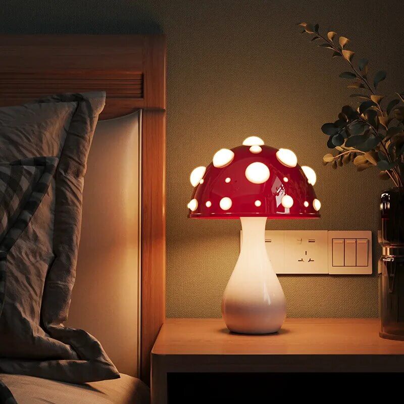 Lampe de Table Design Champignon LED Dimmable - Lumière Ambiance Cosy