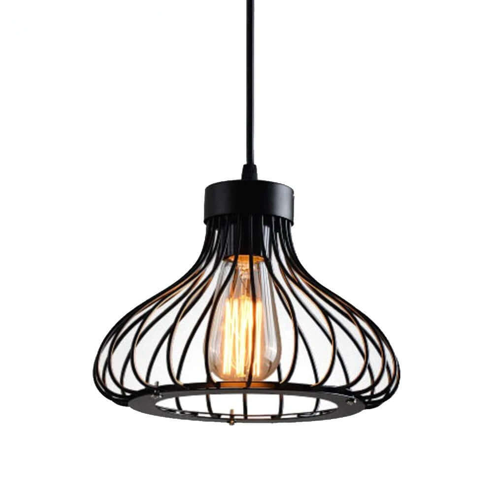 Suspension Luminaire Design Industriel Rétro Métal Noir E27