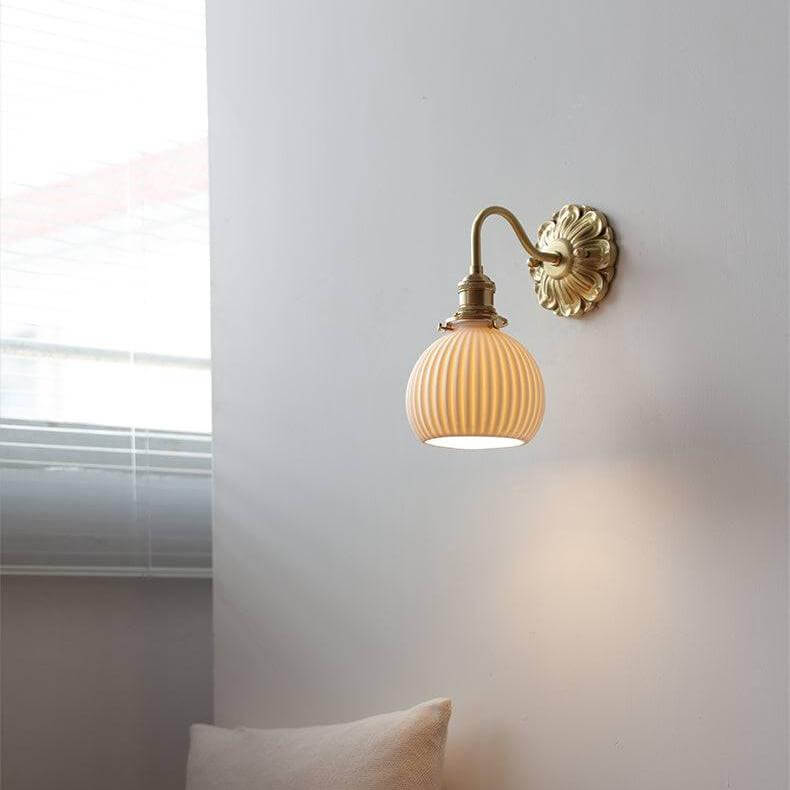 Applique Murale Laiton Céramique – Éclairage Design Intérieur Élégant