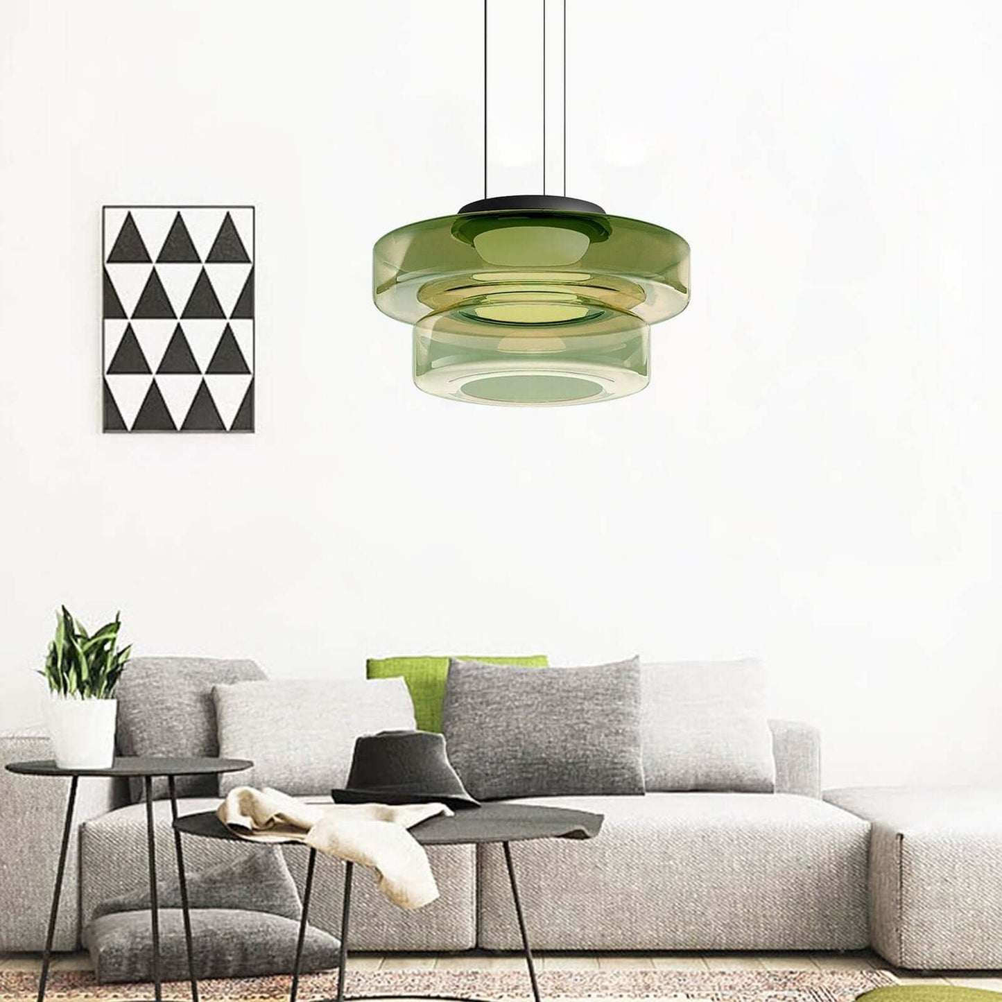 Suspension Luminaire Design en Verre Éclatant - Style Moderne Intérieur