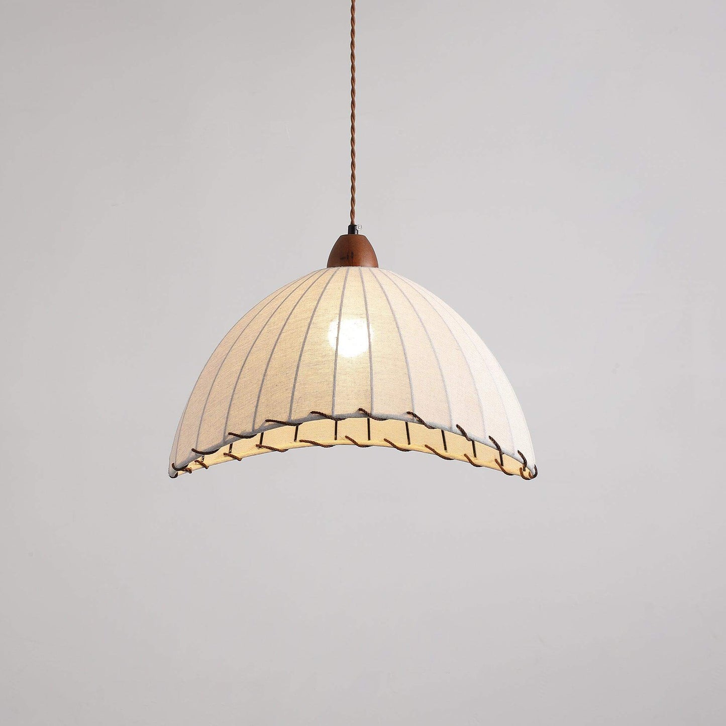 Suspension Luminaire Bois Tissu Design Naturel & Moderne