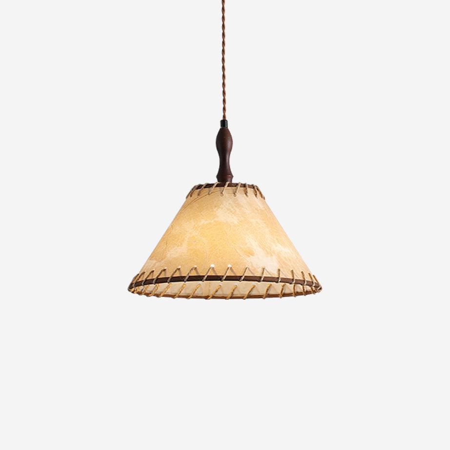 Suspension Luminaire Bois Tissu Design Naturel & Moderne