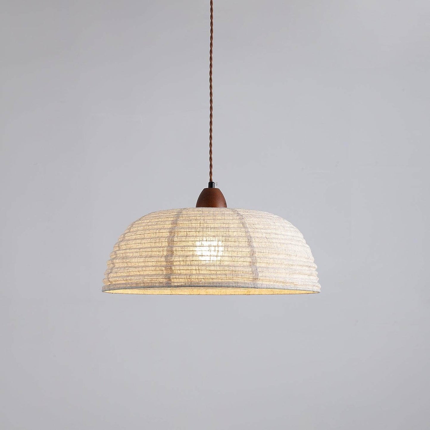 Suspension Luminaire Bois Tissu Design Naturel & Moderne