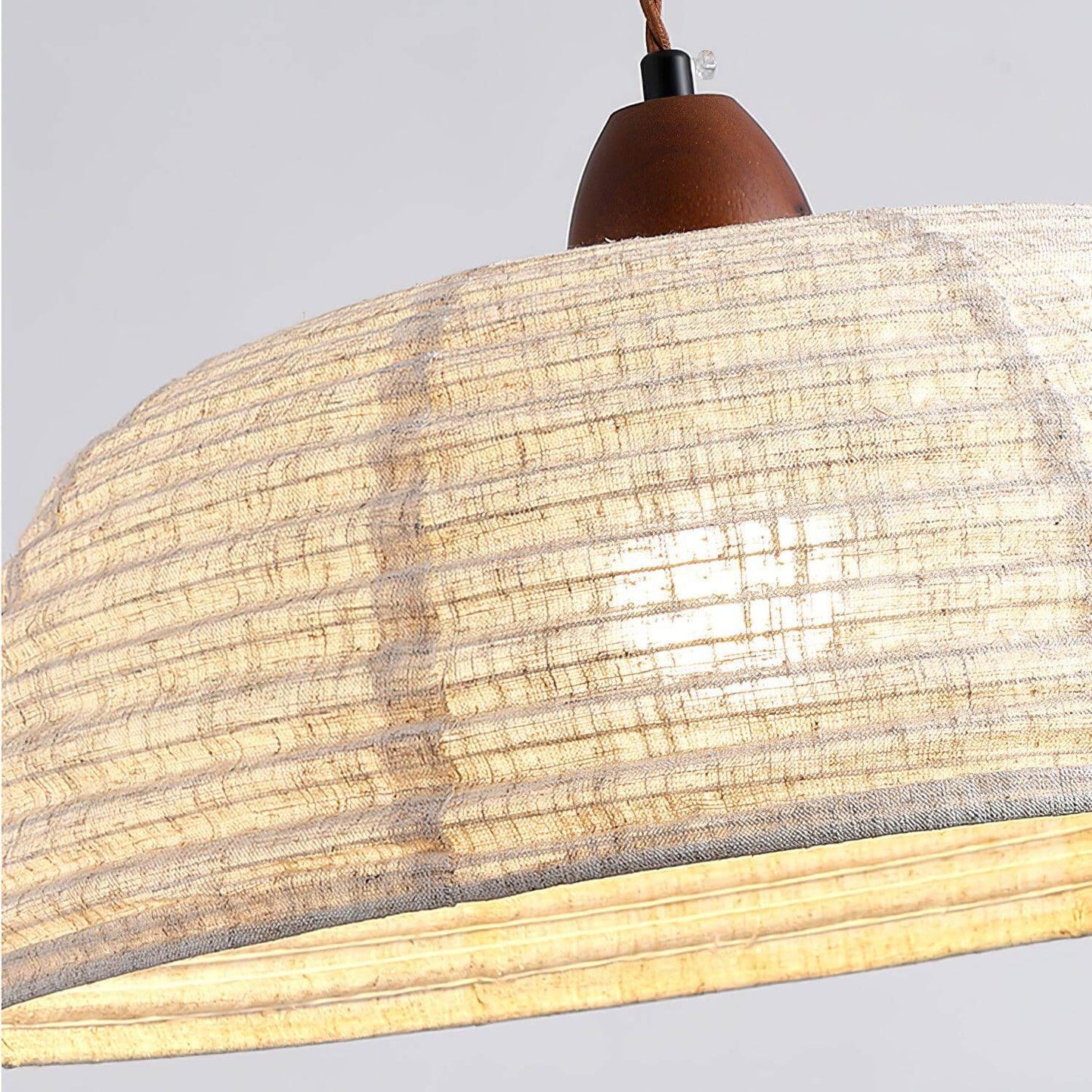 Suspension Luminaire Bois Tissu Design Naturel & Moderne