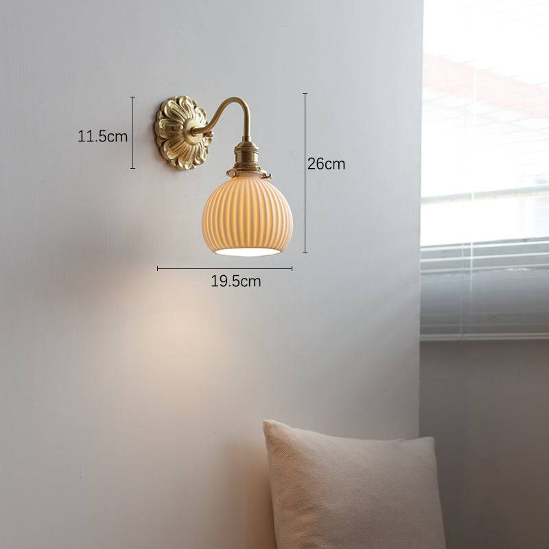 Applique Murale Laiton Céramique – Éclairage Design Intérieur Élégant