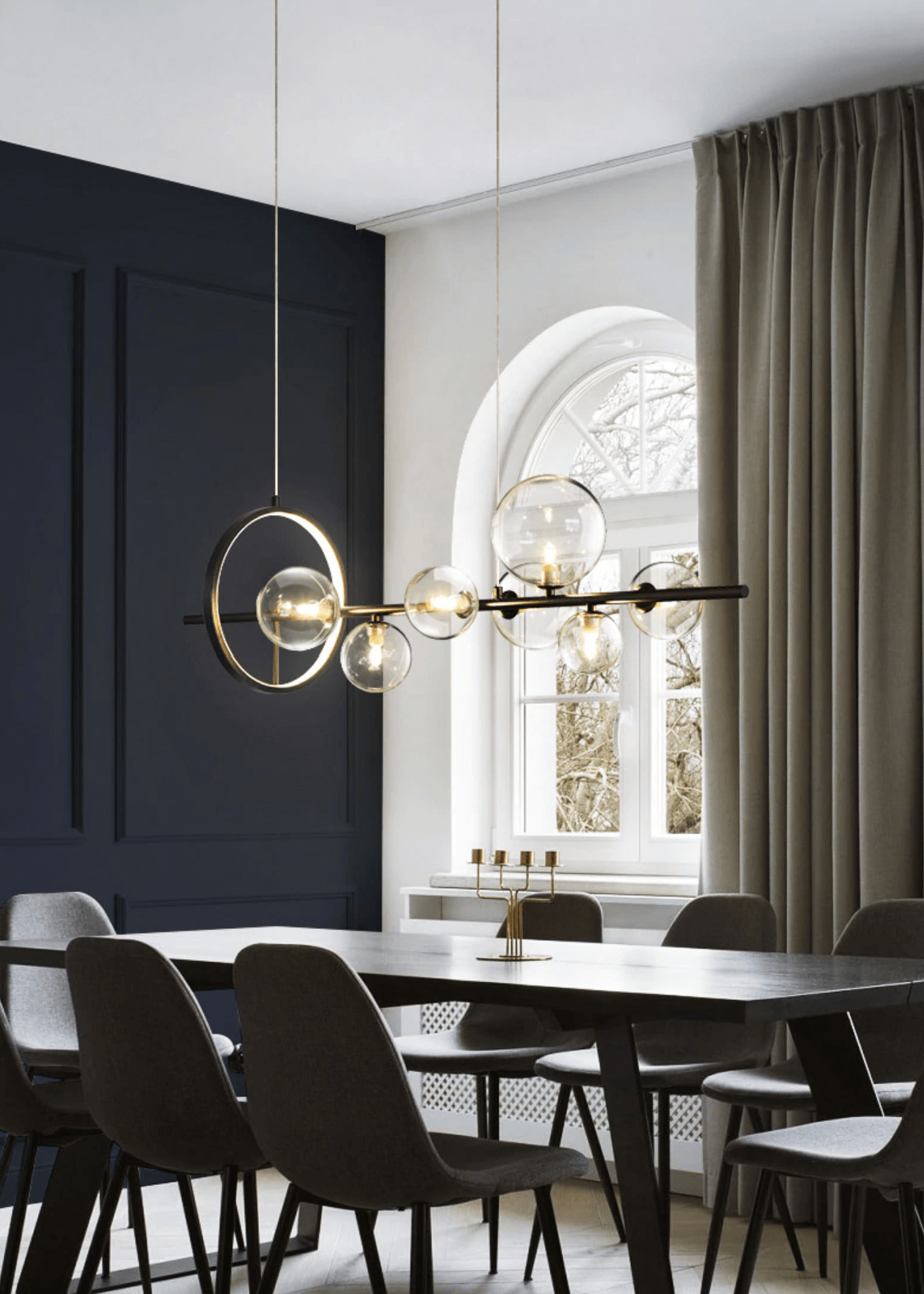 Chandelier Suspension Verre Bulles Design Moderne Luminaire LED