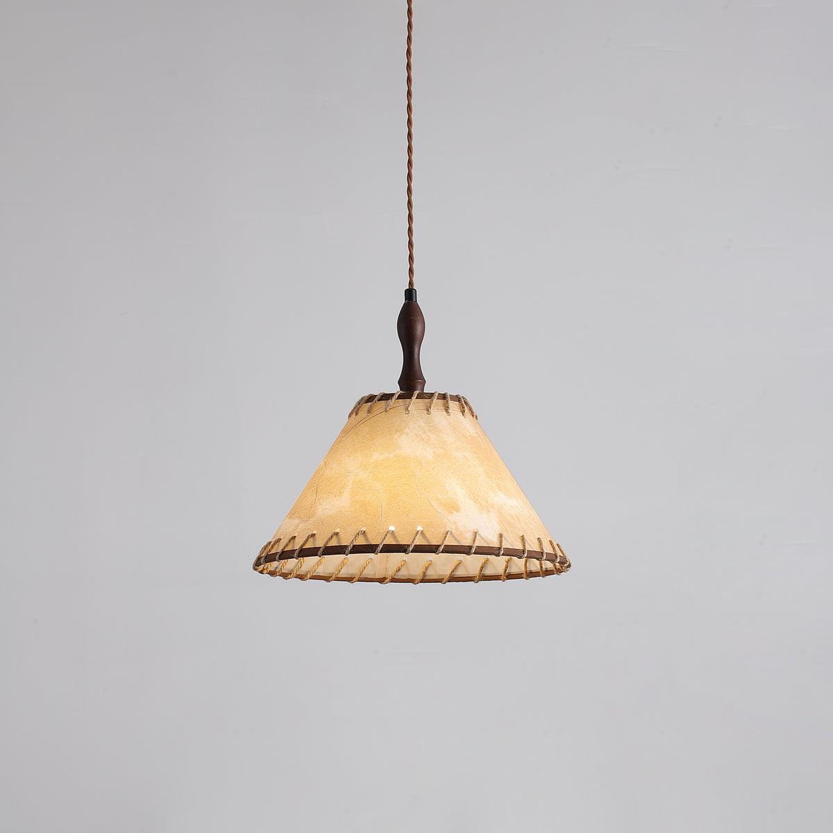Suspension Luminaire Bois Tissu Design Naturel & Moderne