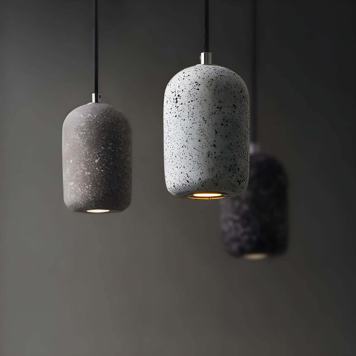 Lampe Pendante Industrielle Ciment Verre – Éclairage Design Moderne