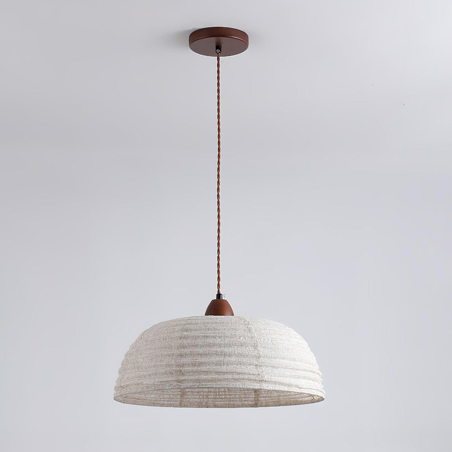 Suspension Luminaire Bois Tissu Design Naturel & Moderne