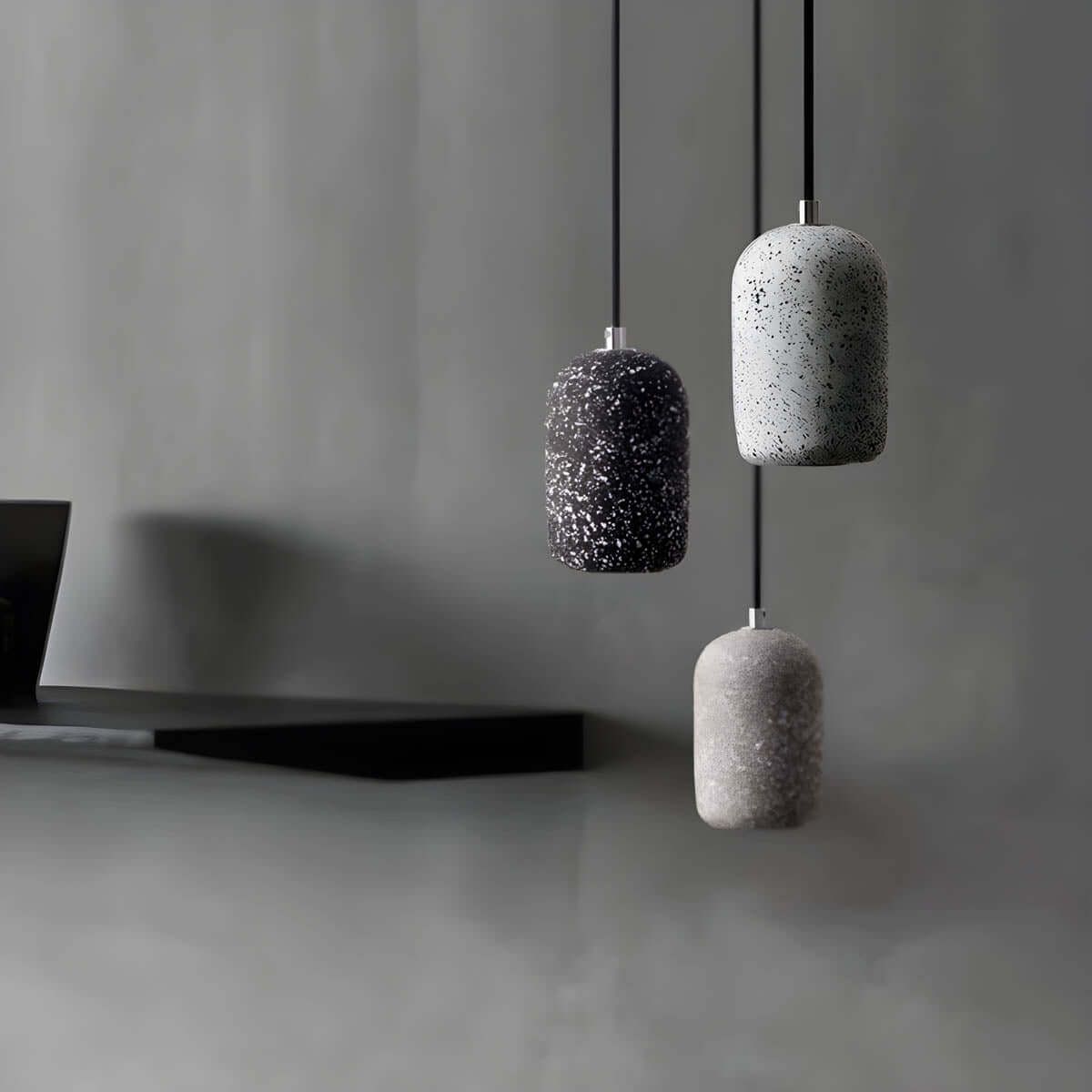 Lampe Pendante Industrielle Ciment Verre – Éclairage Design Moderne