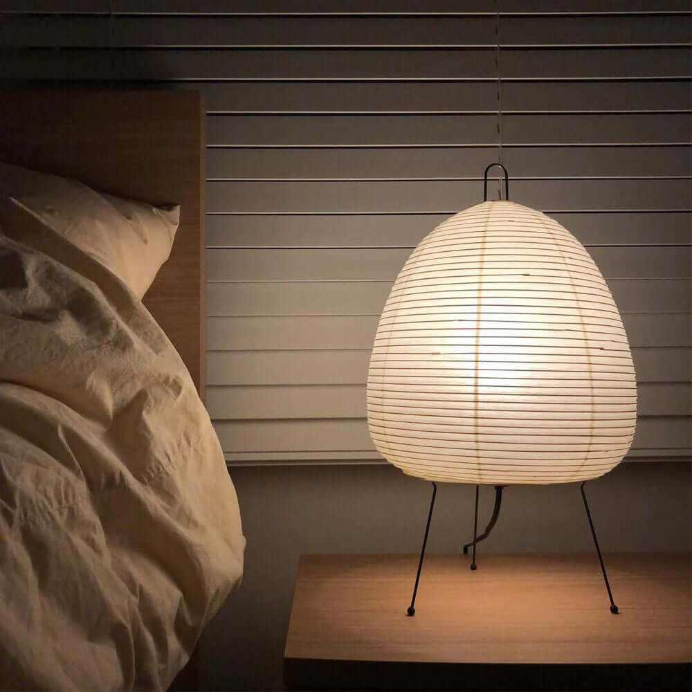 Lampe de Table Design Japonais en Papier de Mûrier – Lumière Douce