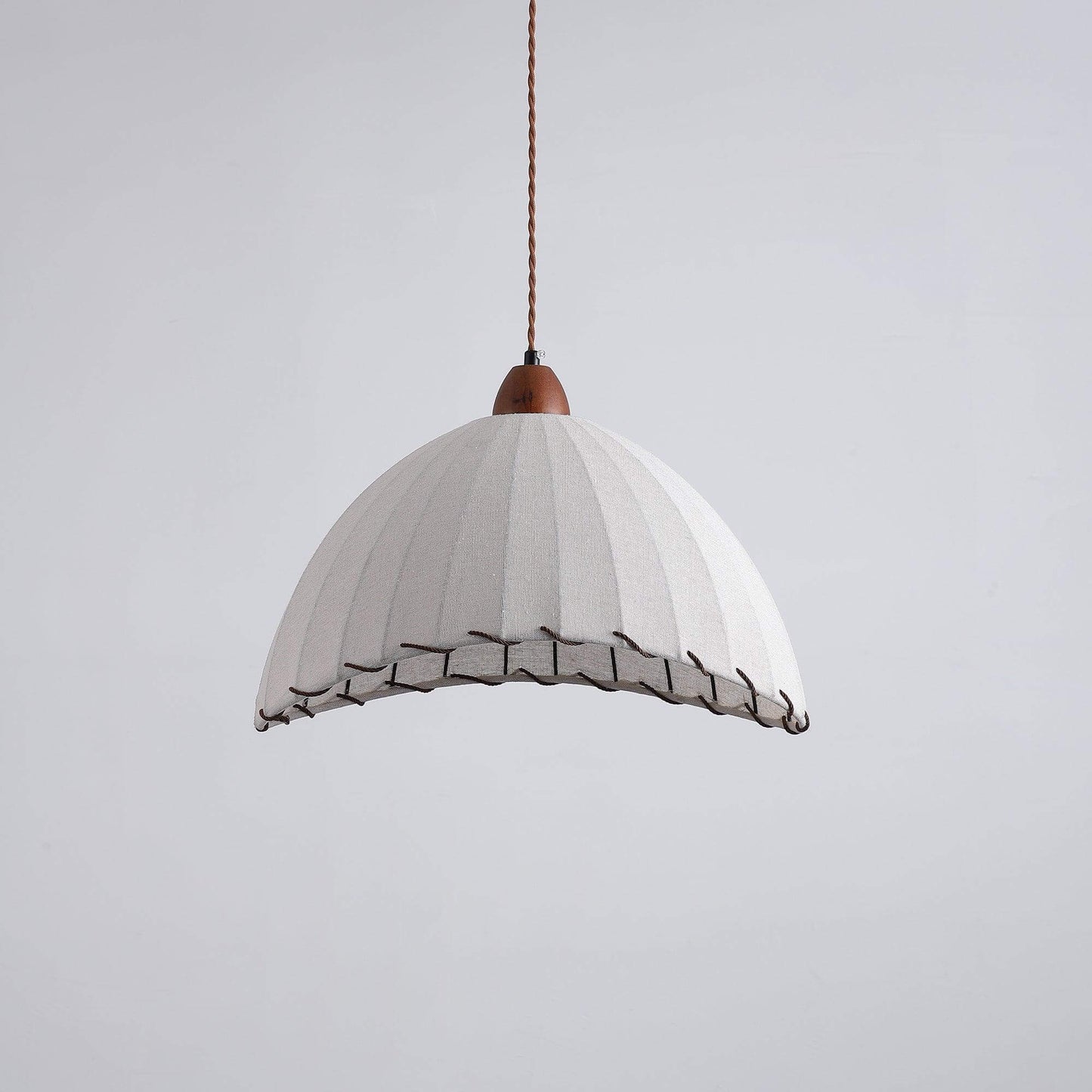 Suspension Luminaire Bois Tissu Design Naturel & Moderne