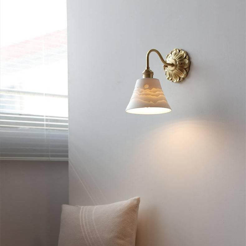 Applique Murale Laiton Céramique – Éclairage Design Intérieur Élégant