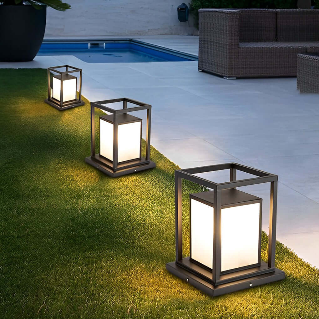 Lampe Solaire de Terrasse LED - Acier Inoxydable Étanche Blanc Chaud