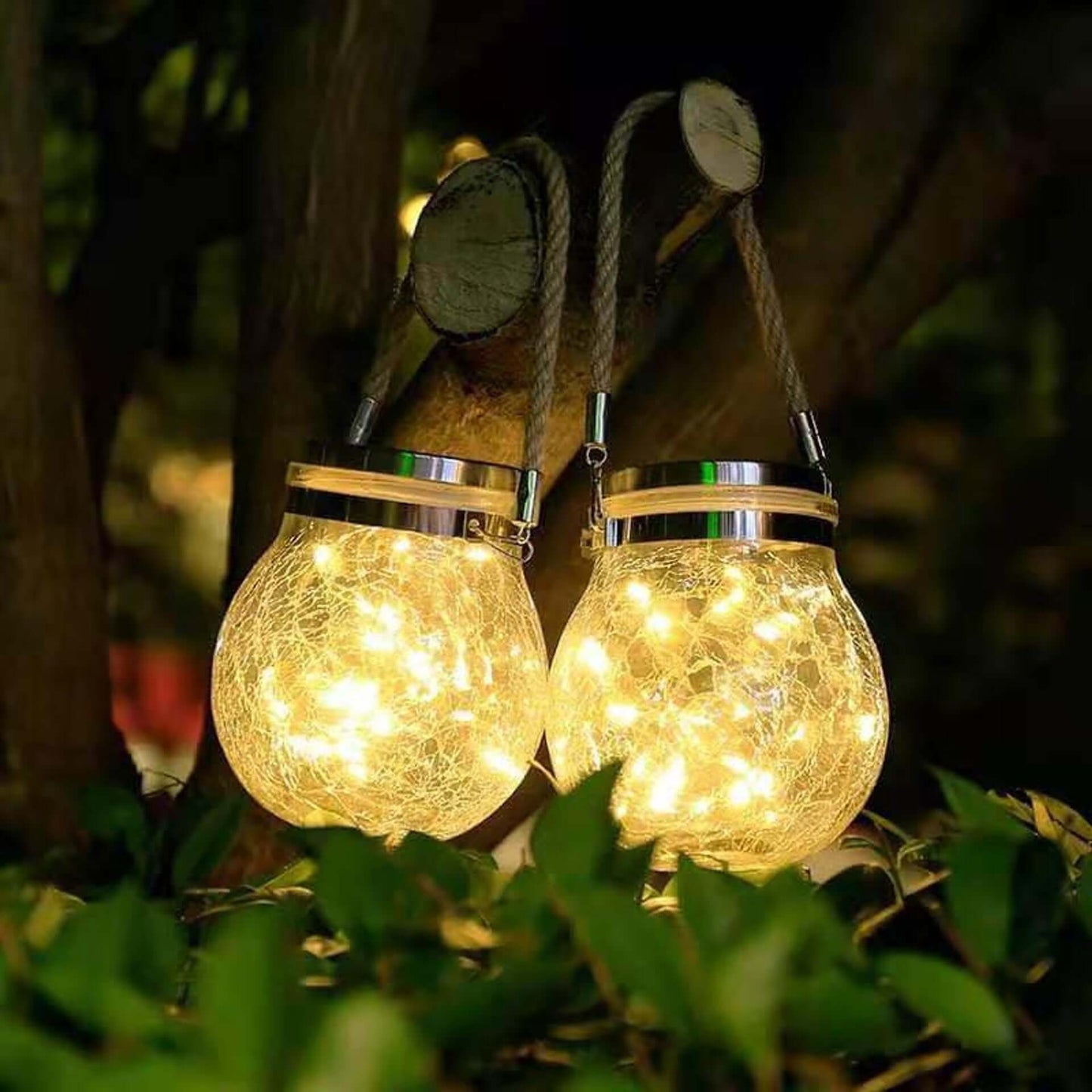 Lampe Solaire en Verre Effet Glace – Éclairage Extérieur Décoratif Jardin