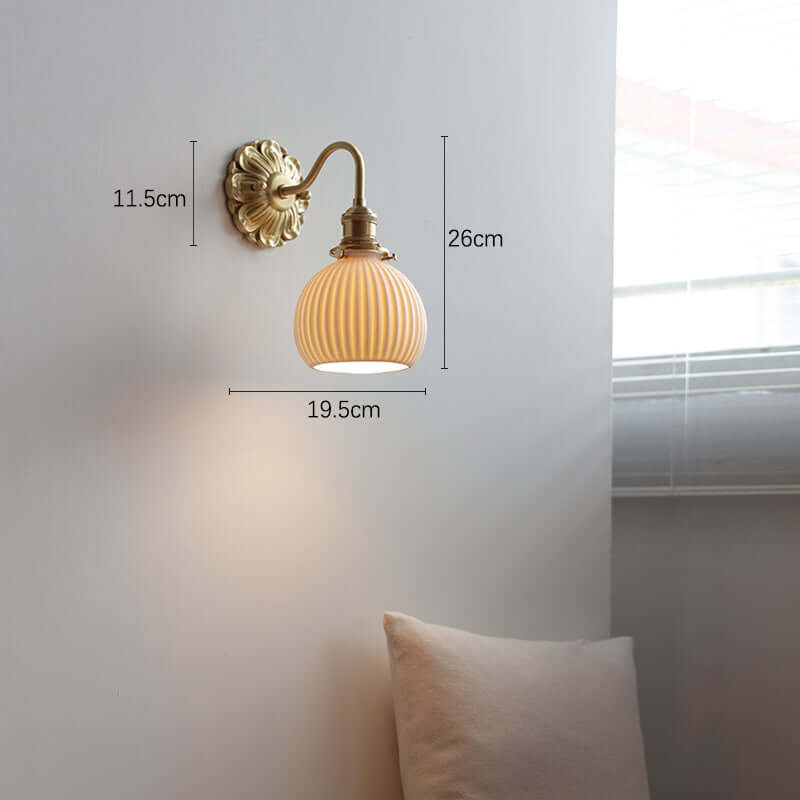 Applique Murale Laiton Céramique – Éclairage Design Intérieur Élégant