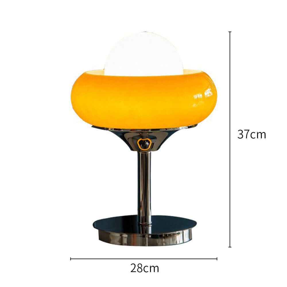 Lampe de Table Vintage en Verre Jaune Style Rétro Design