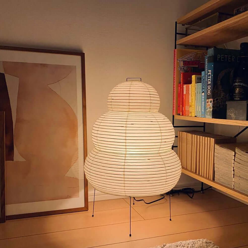 Lampe de Table Design Japonais en Papier de Mûrier – Lumière Douce