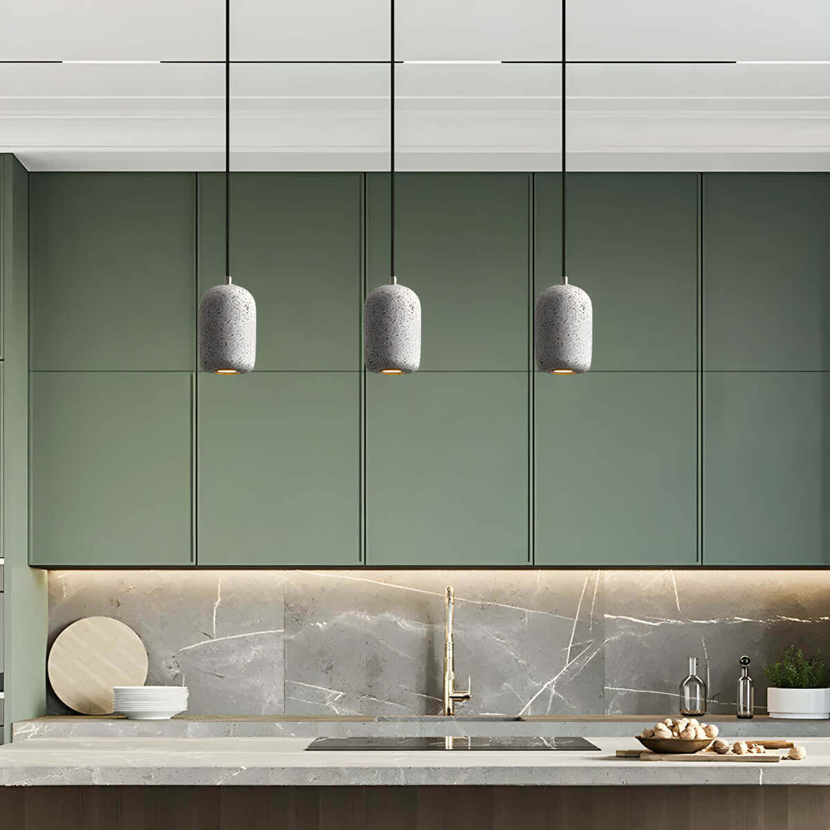 Lampe Pendante Industrielle Ciment Verre – Éclairage Design Moderne