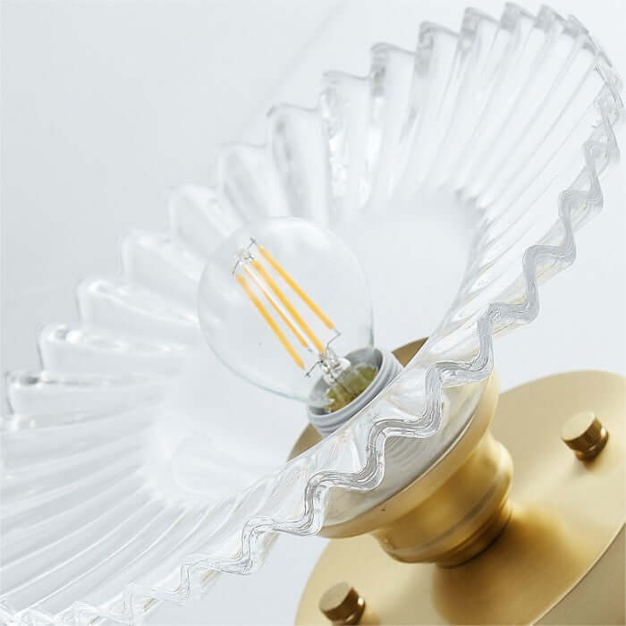 Lampe de Plafond Design Pétales Striés en Verre – Élégance Vintage