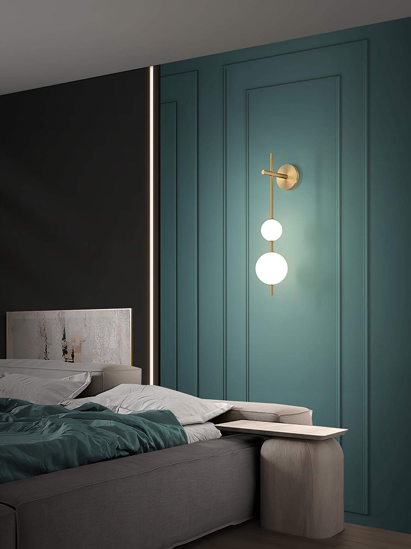 Applique Murale Verticale Globe Verre – Éclairage Design Moderne Intérieur