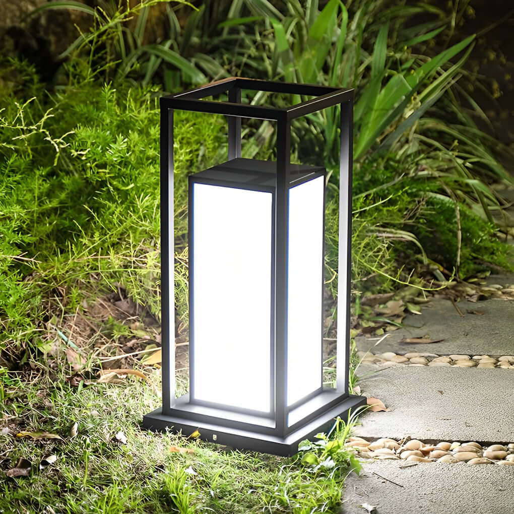 Lampe Solaire de Terrasse LED - Acier Inoxydable Étanche Blanc Chaud