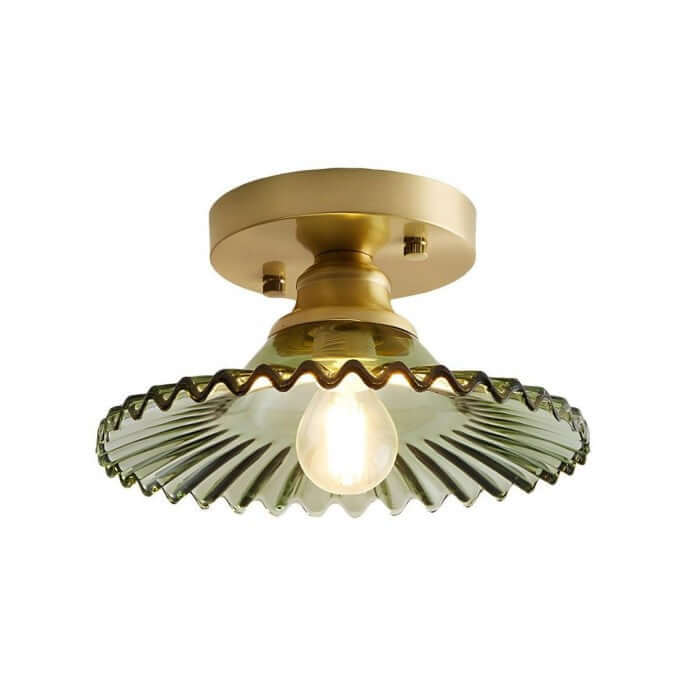 Lampe de Plafond Design Pétales Striés en Verre – Élégance Vintage