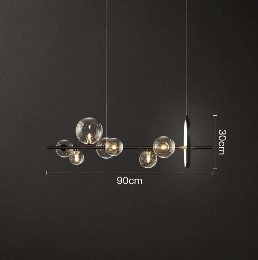 Chandelier Suspension Verre Bulles Design Moderne Luminaire LED