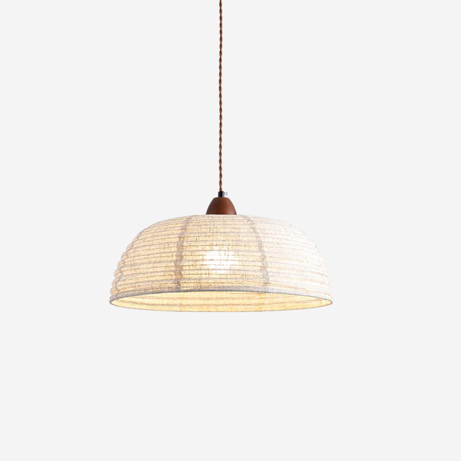 Suspension Luminaire Bois Tissu Design Naturel & Moderne